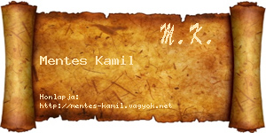 Mentes Kamil névjegykártya